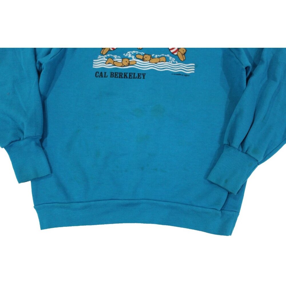 Vintage California Berkley Swimming Bears Crewneck Crew Sweatshirt Sweater 80s M - Picture 7 of 8